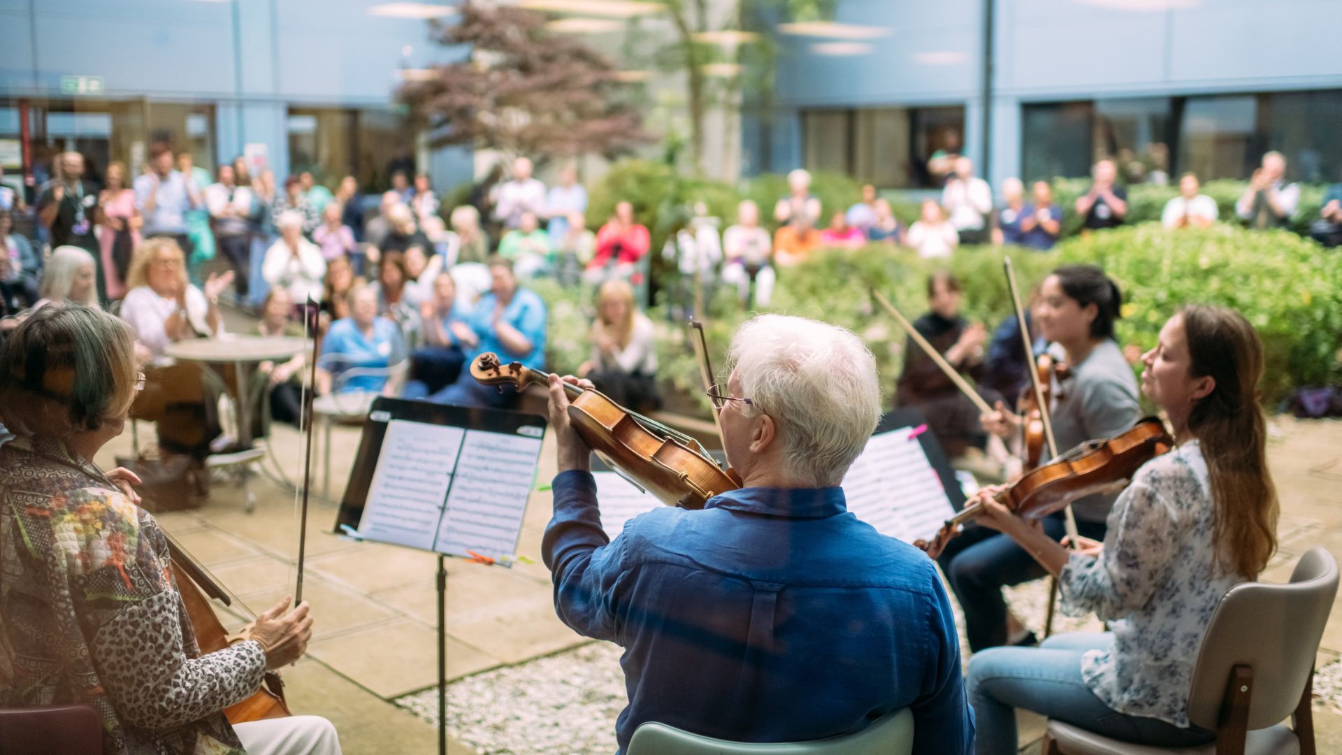 The London Symphony Orchestra in the NHS Project from Edinburgh International Festival. Photo – Mihaela Bodlovic