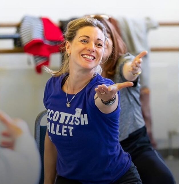 Scottish Ballet trainer demonstrating movement