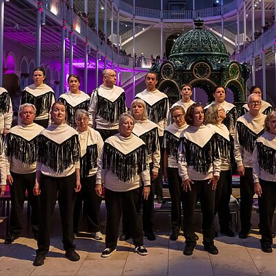 Scottish Opera's Community Chorus perform Oedipus Rex at the National Museum of Scotland as part of the Edinburgh International Festival