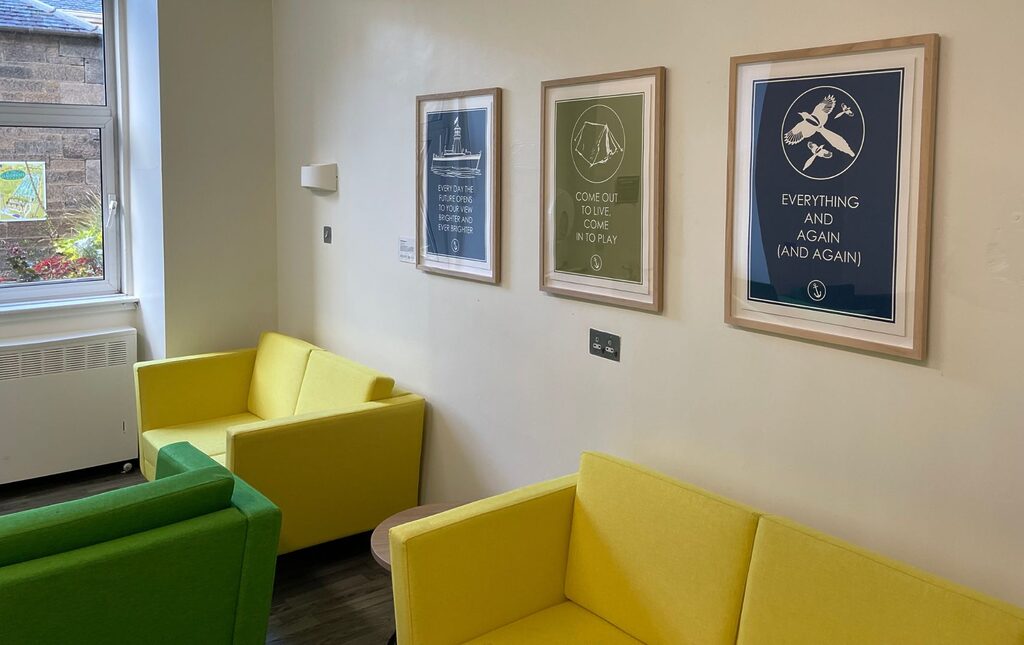 Tonic Arts Collection enhancements in the Staff Wellbeing space at Mackinnon House, Royal Edinburgh Hospital