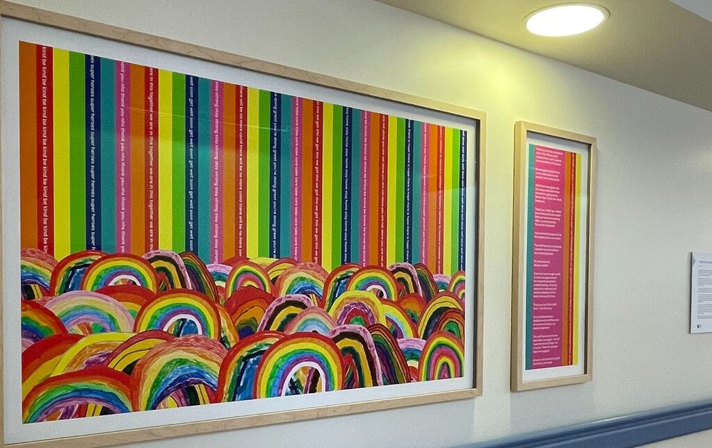 Rainbow artwork in the north corridor of the RIE