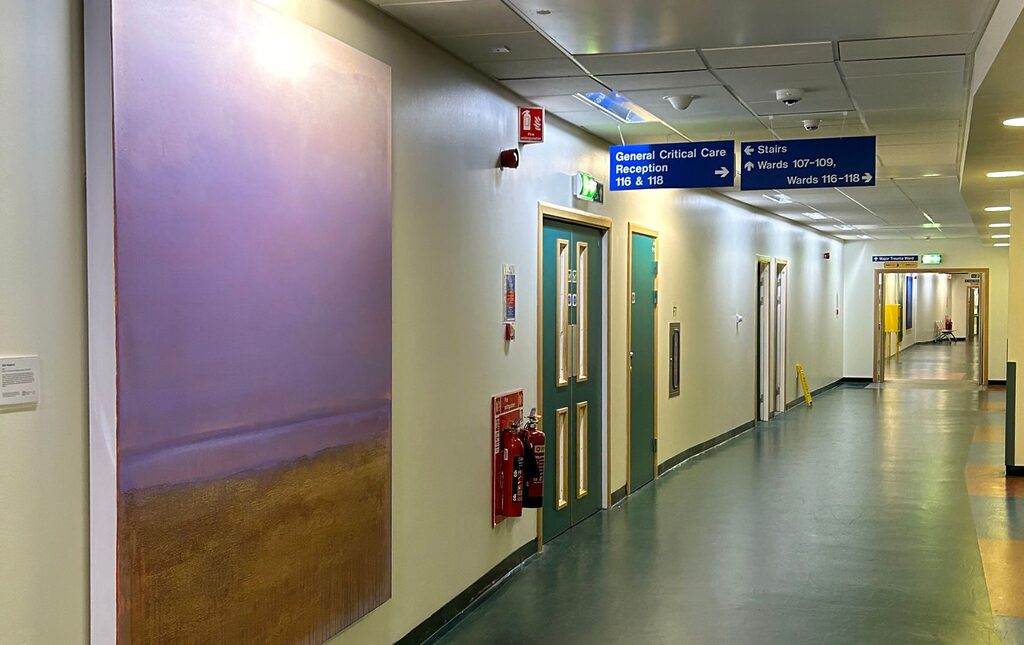 'River' by Alan Kilpatrick displayed in the ICU corridor at the Royal Infirmary of Edinburgh