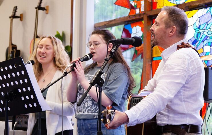 Music in Hospitals and Care musician Charlie Gorman performing at the Hive, Royal Edinburgh Hospital