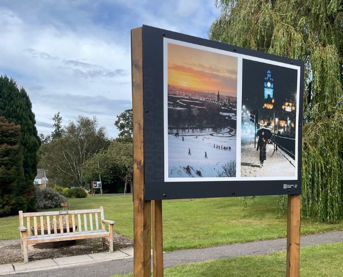 Artwork outside of Astley Ainslie