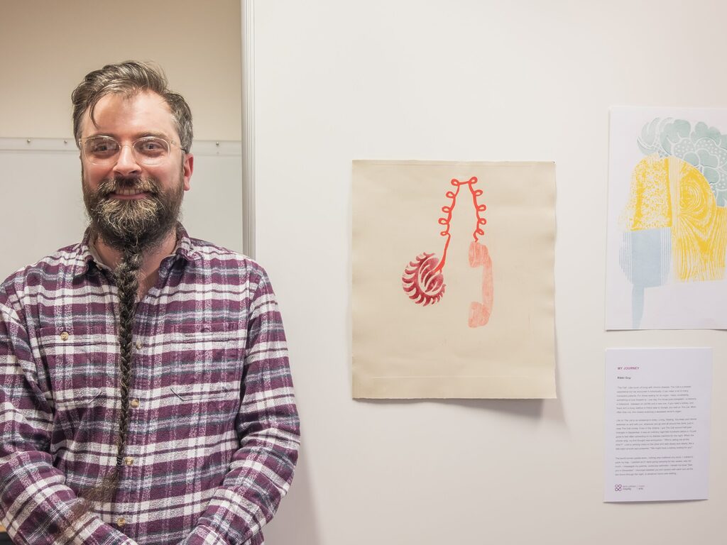 Rikki, renal patient with artwork