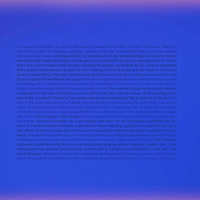 Grateful by Rebecca Milling, close up of comments that make up the artwork